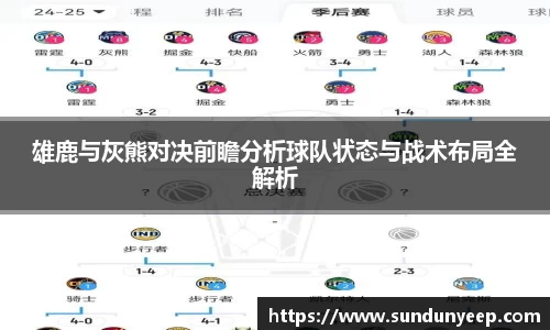 雄鹿与灰熊对决前瞻分析球队状态与战术布局全解析